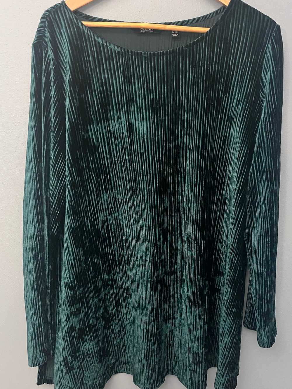 dennis basso Ribbed Velvet Long-Sleeve Tunic